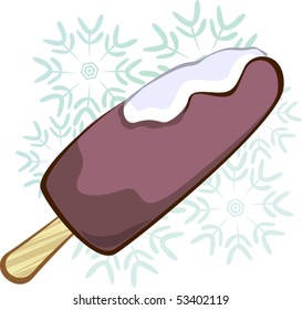 Illustration of candy ice cream with designed background	