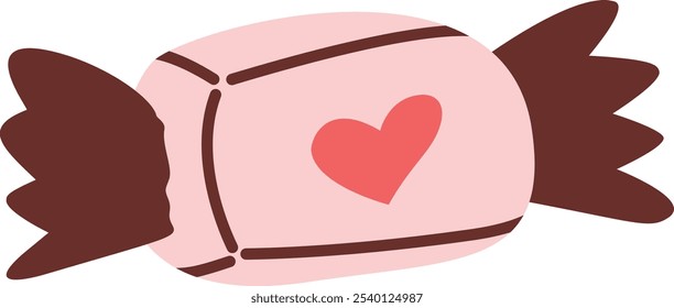 illustration candy with icon heart 