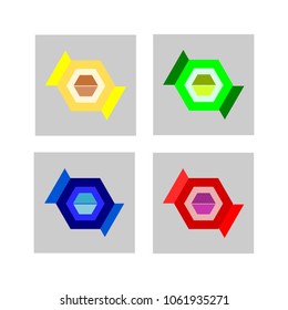 Illustration of a candy made of hexagons.