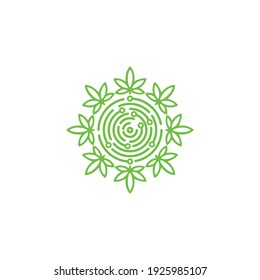 Silhouette de Cannabis hoja de cáñamo de marihuana para el diseño del logo del CBD THC