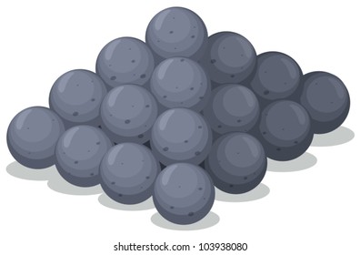 Illustration Of Cannon Balls On White