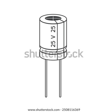 illustration of capacitors, electrical component for store electrical charge.