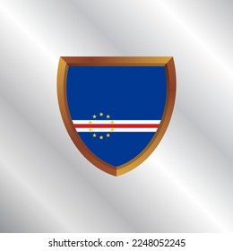 Ilustración de la plantilla de bandera de Cabo Verde