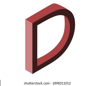 illustration capital letter in isometric vector