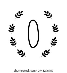 An illustration of capital letter O. Alphabet with floral wreath. Isolated on white.