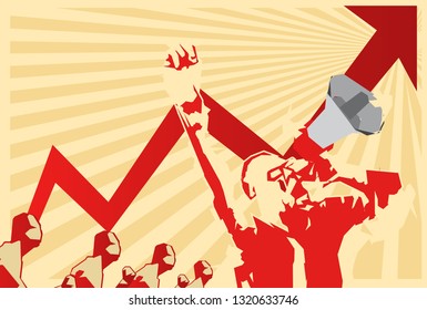 Illustration Of Capitalist In Propaganda Style