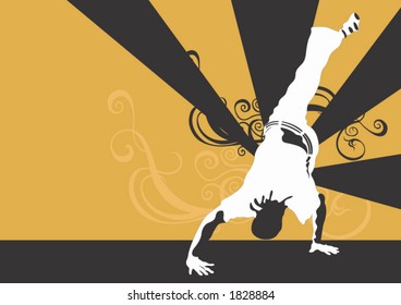 Illustration of a capoeira dancer
