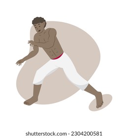 Illustration of capoeira martial art on white background