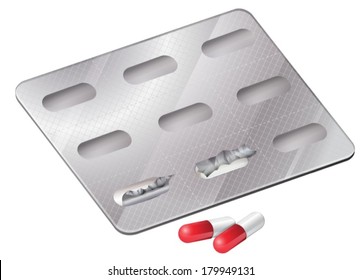 Illustration of the capsules outside the packaging on a white background