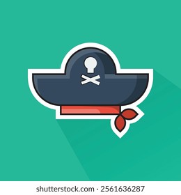 Illustration of Captain Hat in Flat Design