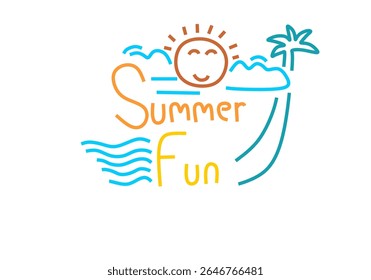 a ilustração captura a essência da diversão de verão com um design divertido e colorido. 