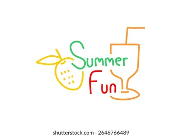 a ilustração captura a essência da diversão de verão com um design divertido e colorido. 