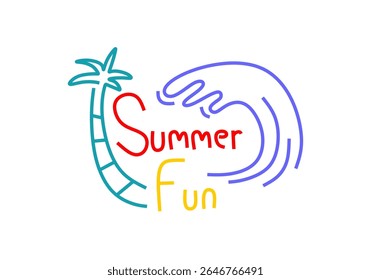a ilustração captura a essência da diversão de verão com um design divertido e colorido. 