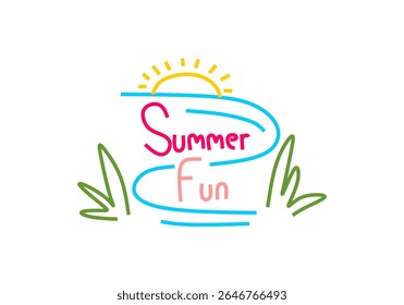 a ilustração captura a essência da diversão de verão com um design divertido e colorido. 