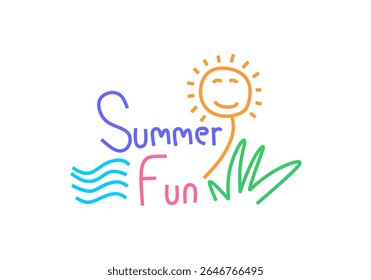 a ilustração captura a essência da diversão de verão com um design divertido e colorido. 