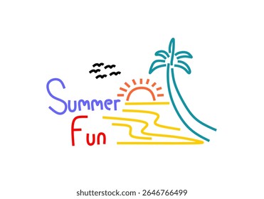 a ilustração captura a essência da diversão de verão com um design divertido e colorido. 