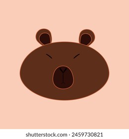 illustration of a capybara with big cheeks on a light background