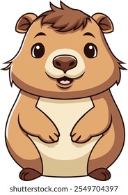 Illustration Capybara Cartoon 2d For Sticker