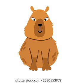 Illustration of a Capybara. White background, isolate
