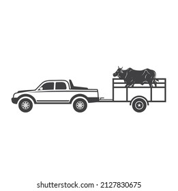illustration of car and animal carriage, vector art.