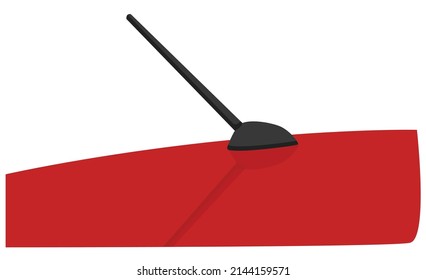 Illustration einer Autoantenne mit Empfangsfunksignal. Vektorflache Illustration