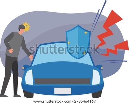 Illustration of a car anti-theft alarm