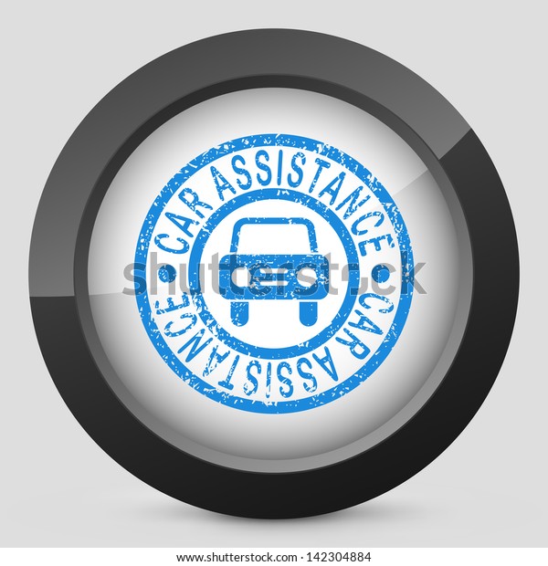 Illustration\
of car assistance print with grunge\
effects