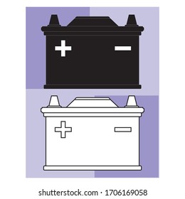 Illustration of car battery icon on white background