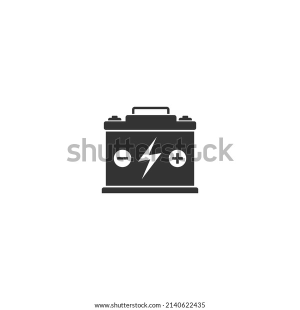 Illustration of car battery icon on white\
background. Vector\
sign