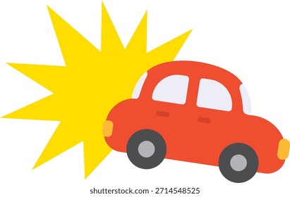 Ilustración de un accidente de coche