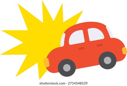Ilustración de un accidente de coche