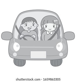 
Ilustración de un camión conducido por hombres