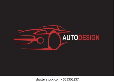 illustration of car emblem on black background