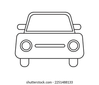 Illustration of a Car flat Outline Drawing