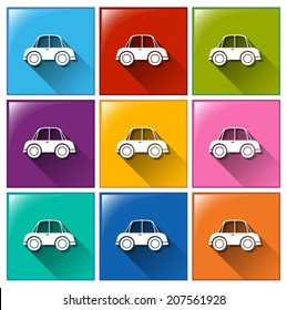 Illustration of the car icons on a white background