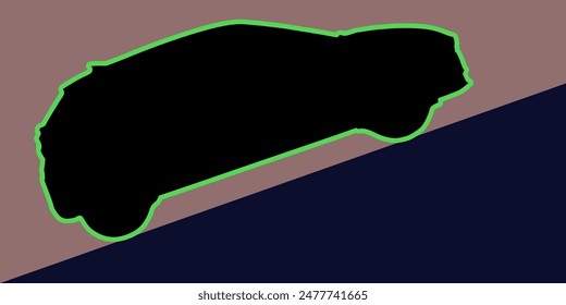 illustration of a car image, black minimalist car sign 