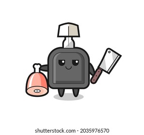Illustration of car key character as a butcher , cute style design for t shirt, sticker, logo element