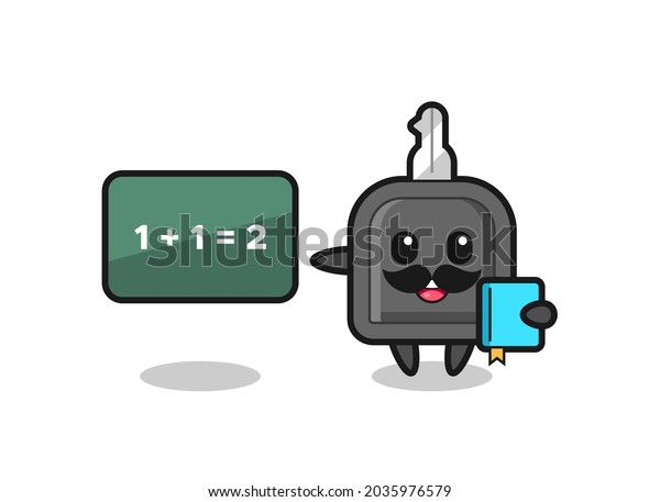 Illustration of car key character\
as a teacher , cute style design for t shirt, sticker, logo\
element