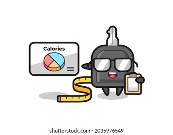 Illustration of car key mascot as a dietitian , cute style design for t shirt, sticker, logo element