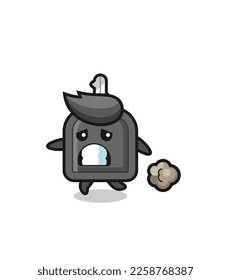 illustration of the car key running in fear , cute style design for t shirt, sticker, logo element