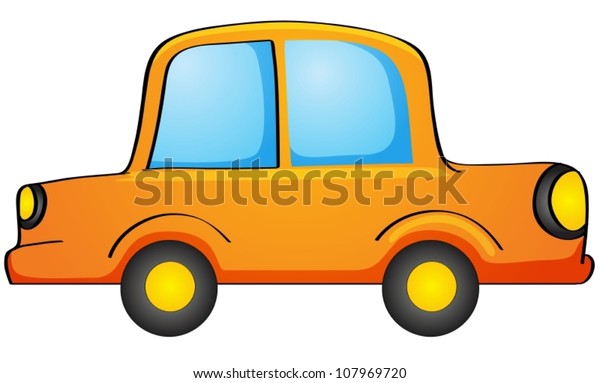 Illustration Car On White Background Stock Vector (Royalty Free ...