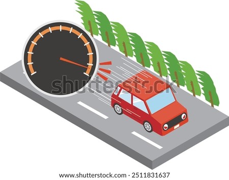 Illustration of a car running at high speed