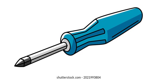 Illustration of car screwdriver. Auto center repair item. Business icon.