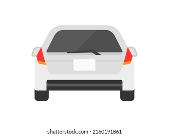 Illustration of a car seen from behind.