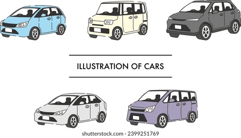 The illustration of car set