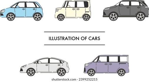 The illustration of car set