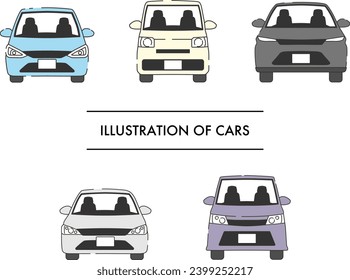 The illustration of car set