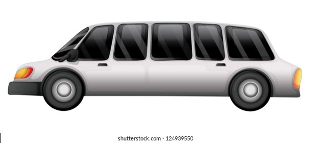 Illustration of a car with a tinted glass on a white background