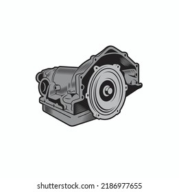 illustration of car transmission, vector art.