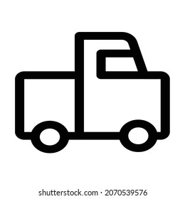 illustration of car transportation truck carrying goods line icon which is very suitable for websites, apps, social networks, prints, billbords and others